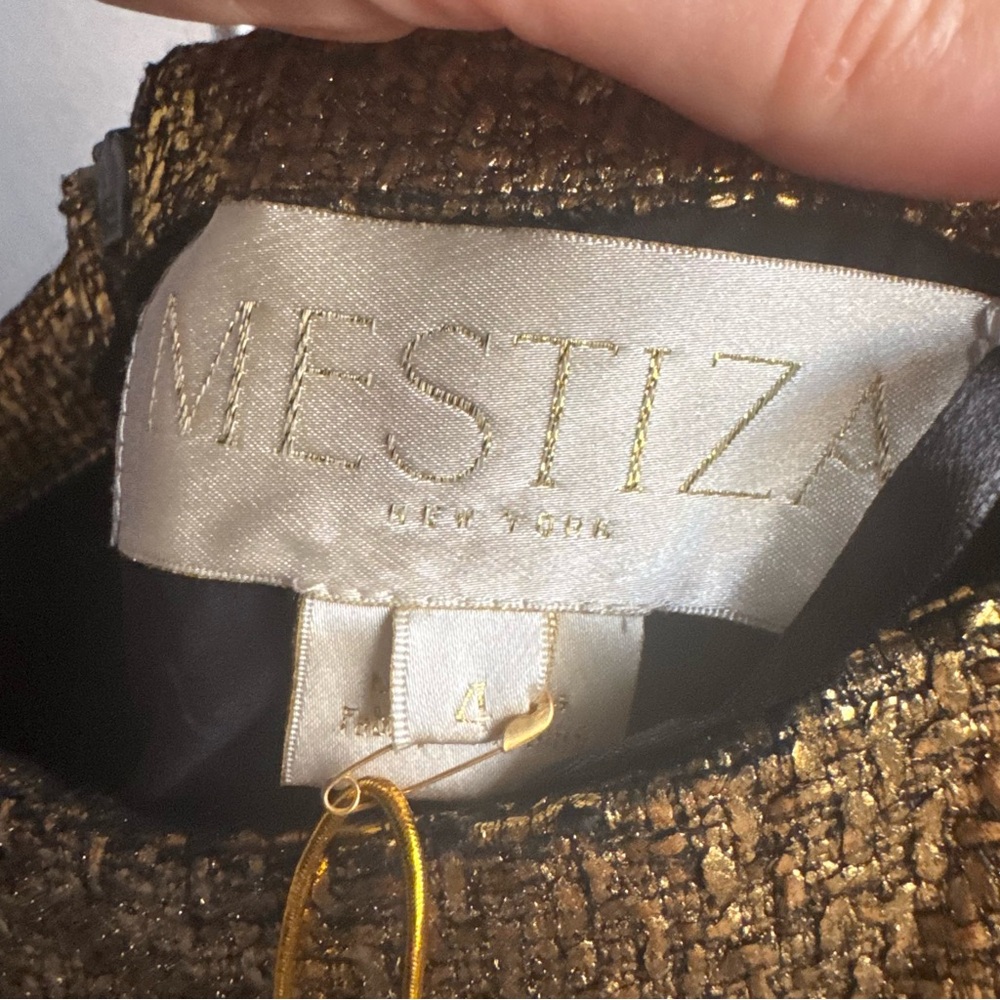 NWT Mestiza New York Jody Midi Gold Dress Sz 4 - Picture 11 of 14